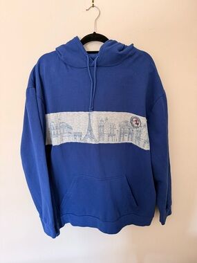 Disney EPCOT World Showcase France Hoodie with Grey Paris Skyline Stripe
